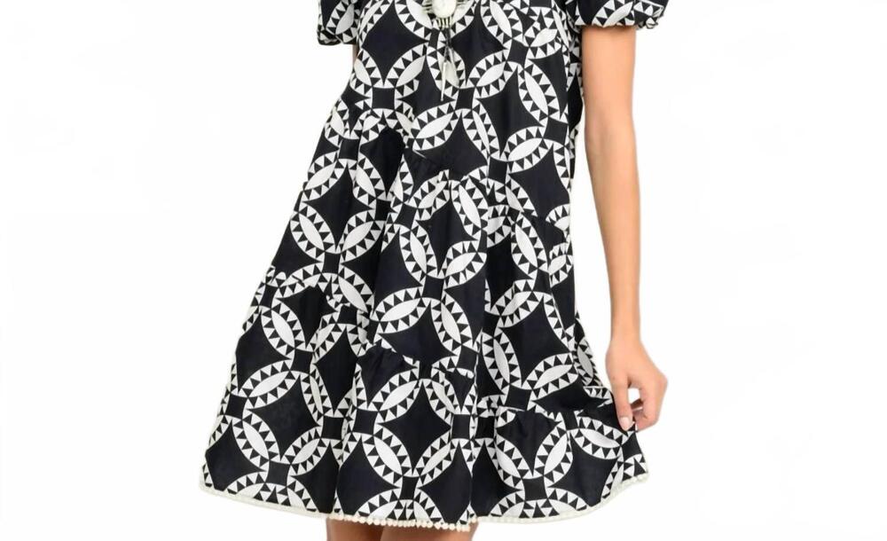 NEW UNCLE FRANK the urban mosaic swing dress in black